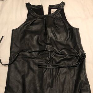 Black faux leather top